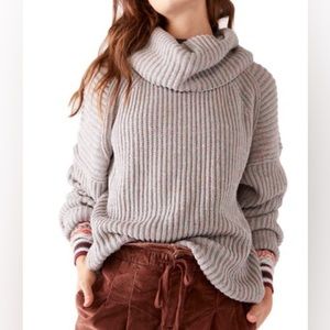 Free People Leo Tunic Oversized Cowl Neck Sweater Size XS